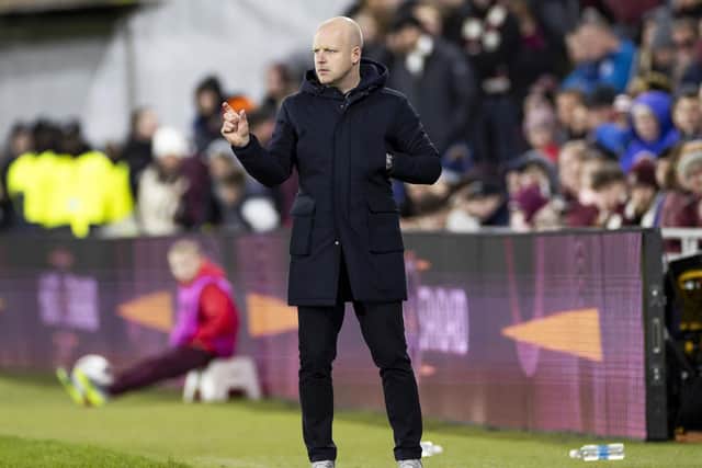 Hearts manager Steven Naismith during the win over St Johnstone.