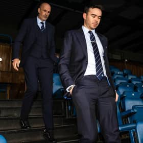 Rangers CEO James Bisgrove, pictured with new manager Philippe Clement, doesn't dispute that the hunt that ended with the Belgian being handed the role after the decision to part company with Michael Beale has made for a steep learning curve in the role he has held officially for three months. (Photo by Alan Harvey / SNS Group)