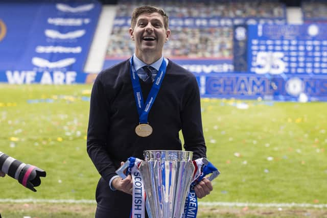 Steven Gerrard led Rangers to their 55th title. (Photo by Craig Williamson / SNS Group)