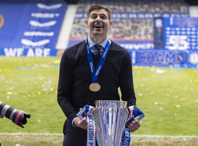 Steven Gerrard led Rangers to their 55th title. (Photo by Craig Williamson / SNS Group)