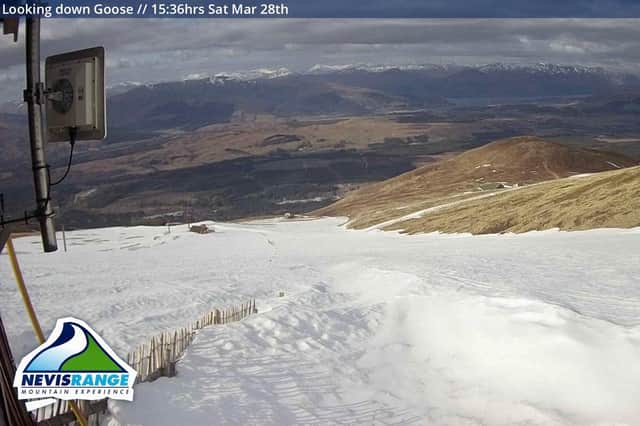 Looking down The Goose at Nevis Range, Saturday 28 March 2020