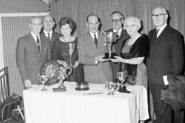 The Blackhall Bowling Club dinner and prize presentation in October 1964.