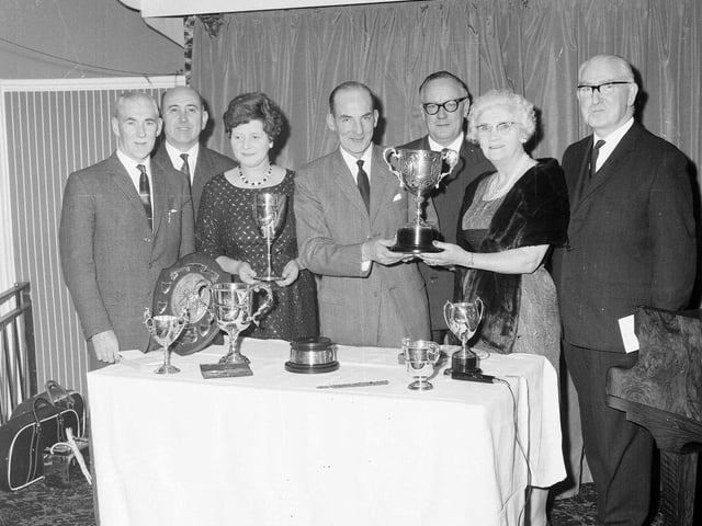 The Blackhall Bowling Club dinner and prize presentation in October 1964.
