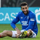 Rangers defender Connor Goldson goes down injured during the win at Motherwell on Christmas Eve.  (Photo by Craig Foy / SNS Group)