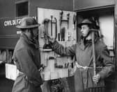National Service volunteers in 1953 at a Civil Defence training centre at Taymouth Castle near Aberfeldy, with tools stored in the emergency vans