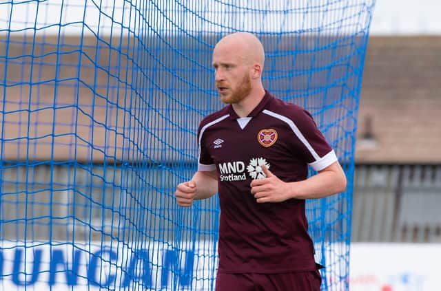 Hearts striker Liam Boyce scored the second goal at Peterhead.