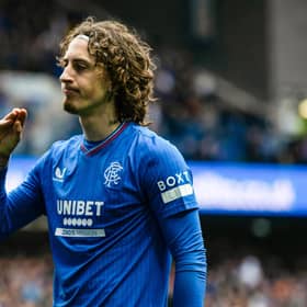 Rangers' Fabio Silva celebrates after scoring to make it 1-1 against Kilmarnock.