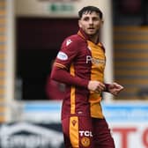 Matt Penney in action for Motherwell during the 3-0 defeat to Hearts. (Photo by Ross MacDonald / SNS Group)