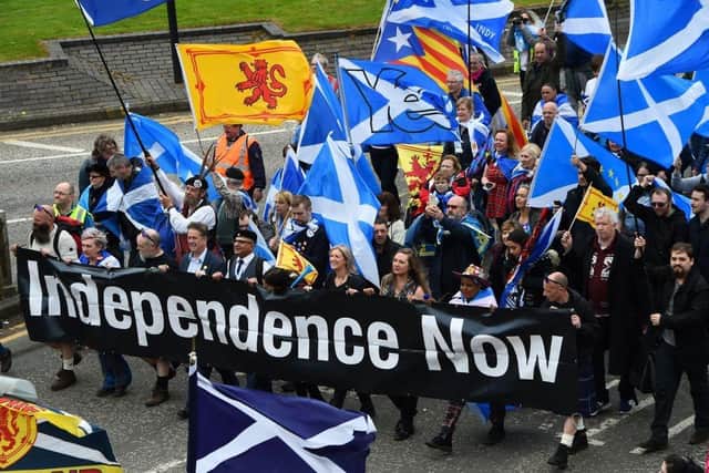 A pro-Scottish Independence march in Glasgow (Picture: Andy Buchanan/AFP)