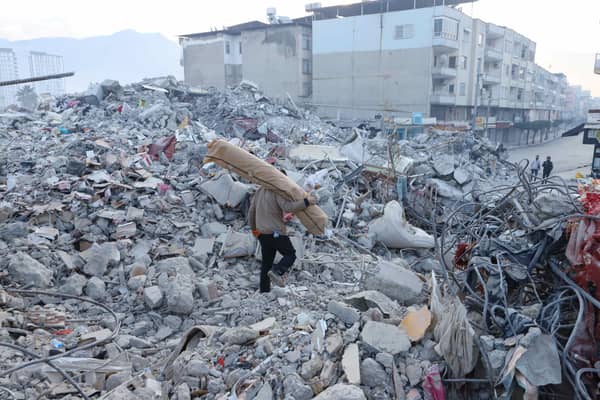 A powerful earthquake hit a wide area in south-eastern Turkey, near the Syrian border, killing more than 20,000 people and trapping many others.  Picture: Efekan Akyuz/Depo Photos via ZUMA Press Wire/Shutterstock
