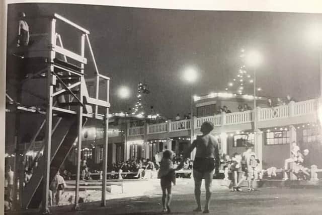 Midnight swims were a popular draw at the tidal pool, where bathers swam under floodlights. PIC: Contributed.