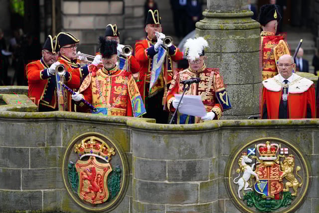 An Accession Proclamation Ceremony at Mercat Cross, Edinburgh, publicly proclaiming King Charles III as the new monarch. Picture date: Sunday September 11, 2022.