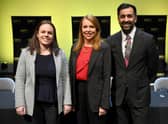 The candidates at the first SNP leadership hustings in Cumbernauld.