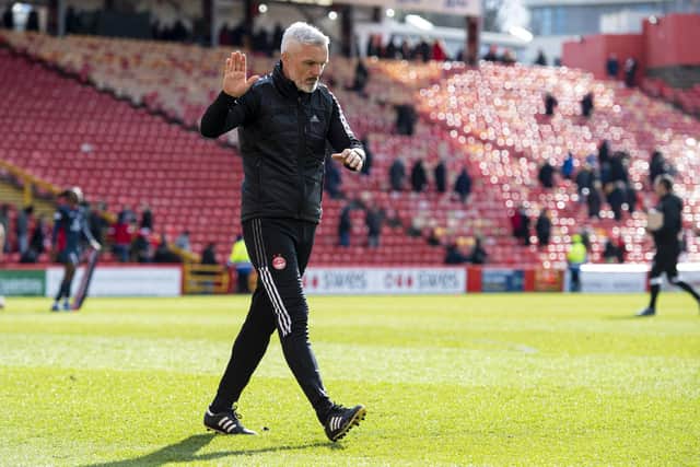 Aberdeen manager Jim Goodwin is planning to put his own stamp on the squad in the summer. (Photo by Ross MacDonald / SNS Group)