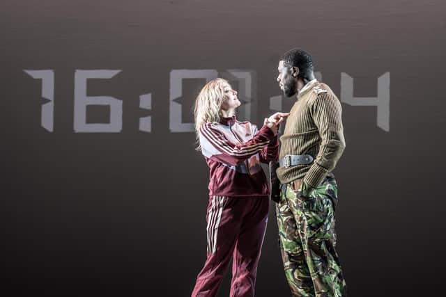 Phoebe Smyth and Dwane Walcott in Othello at the Citizens' Theatre, Glasgow