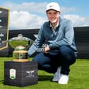 Bob MacIntyre with the Genesis Scottish Open Trophy during a media day for the Rolex Series event at The Renaissance Club in East Lothian. Picture: Ross Parker/SNS Group.