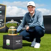 Bob MacIntyre with the Genesis Scottish Open Trophy during a media day for the Rolex Series event at The Renaissance Club in East Lothian. Picture: Ross Parker/SNS Group.