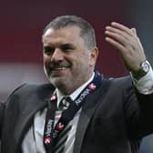 Celtic manager Ange Postecoglou celebrates the win.