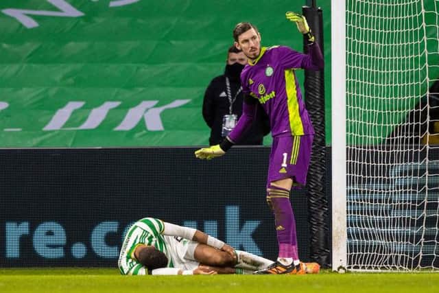 Celtic's Christopher Jullien suffered an injury against Dundee United on December 30, 2020. (Photo by Craig Williamson / SNS Group)