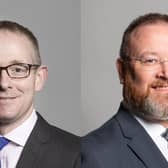 John Lamont (left) takes over from David Duguid (right) as Scotland Office Minister.