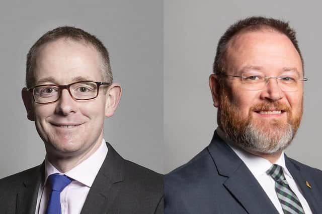 John Lamont (left) takes over from David Duguid (right) as Scotland Office Minister.