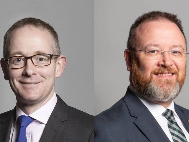 John Lamont (left) takes over from David Duguid (right) as Scotland Office Minister.