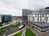 The Queen Elizabeth University Hospital and Royal Hospital For Children (in foreground).