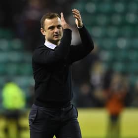 Hibs manager Shaun Maloney at full-time after the 0-0 draw with Hearts at Easter Road. (Photo by Paul Devlin / SNS Group)