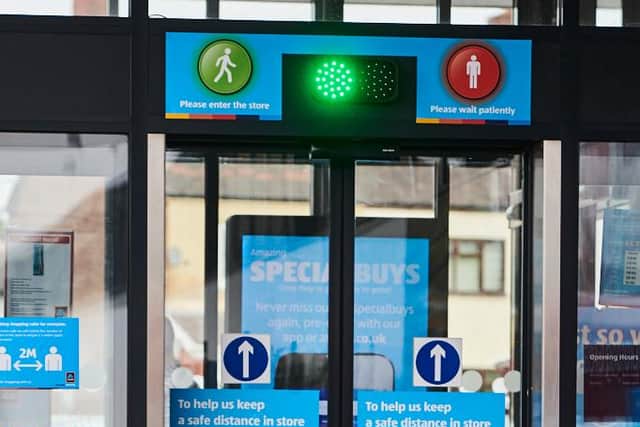 Shops including Aldi introduced queuing systems during lockdown.