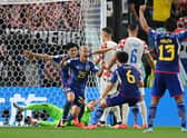 Celtic's Daizen Maeda celebrates after scoring for Japan in their World Cup last 16 tie against Croatia at Al Janoub Stadium, Qatar. (Photo by Dan Mullan/Getty Images)