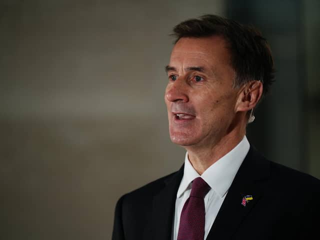 Chancellor of the Exchequer Jeremy Hunt gives a television interview the morning after his autumn statement, outside the BBC studios in central London. Picture date: Friday November 18, 2022.