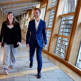 Scottish Greens co-leaders Gillian Mackay MSP and Ross Greer MSP at Holyrood in February (Picture: Jeff J Mitchell/Getty Images)