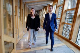 Scottish Greens co-leaders Gillian Mackay MSP and Ross Greer MSP at Holyrood in February (Picture: Jeff J Mitchell/Getty Images)