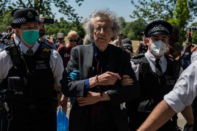 Corbyn was arrested and fined for organising an anti-lockdown protest in central London