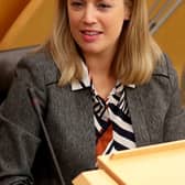 SNP's Jenny Gilruth in the main chamber of the Scottish Parliament, Edinburgh.