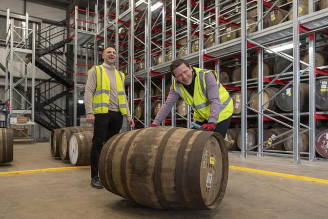 From left: Gary McGrath, Masterton Bond operations manager and Artisanal Spirits Company boss Andrew Dane. Picture: Artisanal Spirits Company/Peter Sandground.
