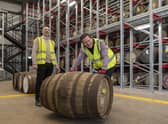 From left: Gary McGrath, Masterton Bond operations manager and Artisanal Spirits Company boss Andrew Dane. Picture: Artisanal Spirits Company/Peter Sandground.