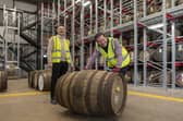 From left: Gary McGrath, Masterton Bond operations manager and Artisanal Spirits Company boss Andrew Dane. Picture: Artisanal Spirits Company/Peter Sandground.