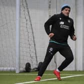 George Turner during Glasgow Warriors training ahead of Friday's match against Perpignon. (Photo by Ross MacDonald / SNS Group)