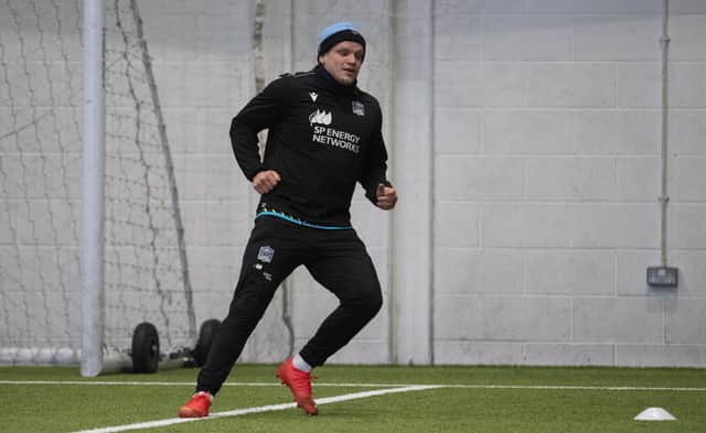 George Turner during Glasgow Warriors training ahead of Friday's match against Perpignon. (Photo by Ross MacDonald / SNS Group)