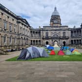 Old College protest camp at Edinburgh University.