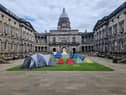 Old College protest camp at Edinburgh University.