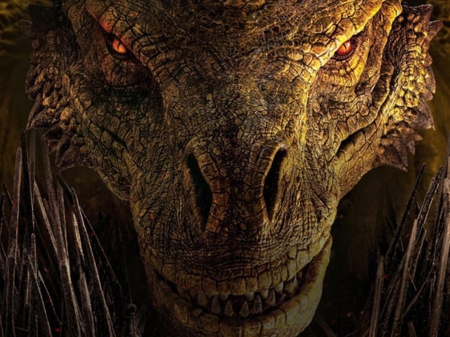 Sunfyre the Golden belongs to King Viserys and Queen Alicent’s son Aegon. The beautiful golden and pink dragon was hatched on Dragonstone, though his age is unknown. In the Dance of Dragons, he is on track to be one of the largest dragons who ever lived.