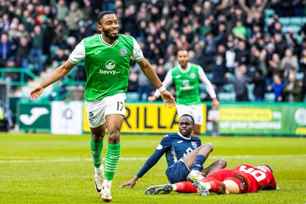 Myziane Maolida opened the scoring for Hibs against Ross County.