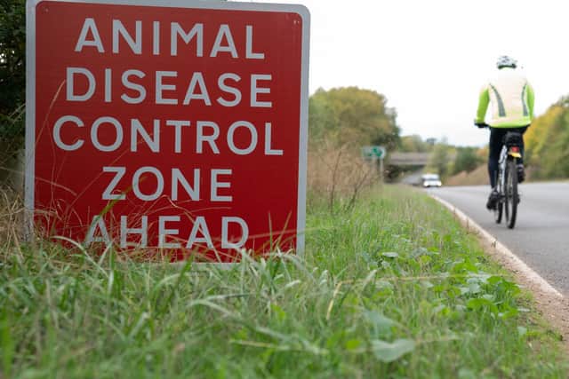 Signs near Eccles in Norfolk, as all of Norfolk and Suffolk, and parts of Essex, became the latest areas to be placed in an Avian Influenza Prevention Zone (AIPZ). Picture date: Tuesday October 4, 2022.