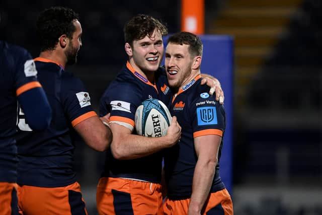 Edinburgh's Mark Bennett (right) was delighted with the win over the Sharks.