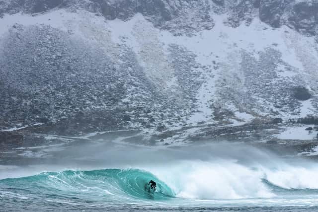 Surfing in Norway's Lofoten Islands PIC: Chris Burkard