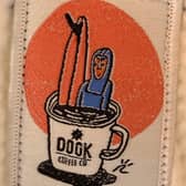 The surf-inspired logo of the Dook Cafe, West Sands, St Andrews