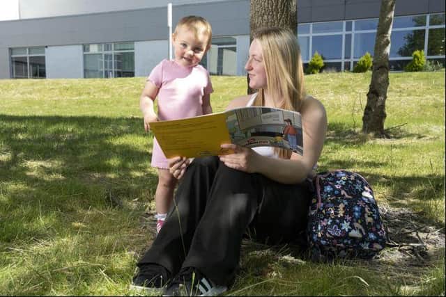 Student Jamie- Lee ad daughter at Glasgow Clyde College