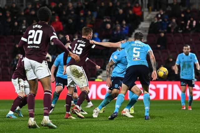 Dundee overcame Hearts at Pittodrie.